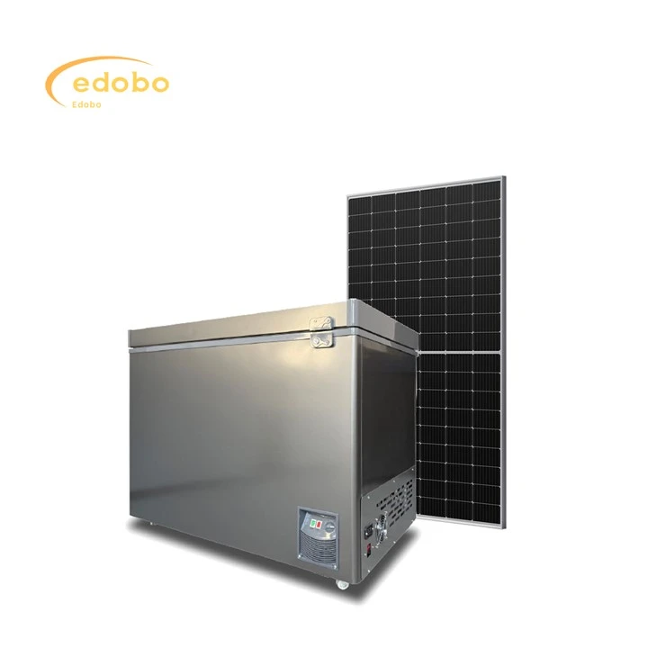 Edobo Solar AC / DC saulės šaldytuvas-šaldiklis, skirtas naudoti namuose
