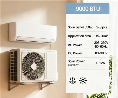 9000btu saulės energijos oro kondicionierius namams